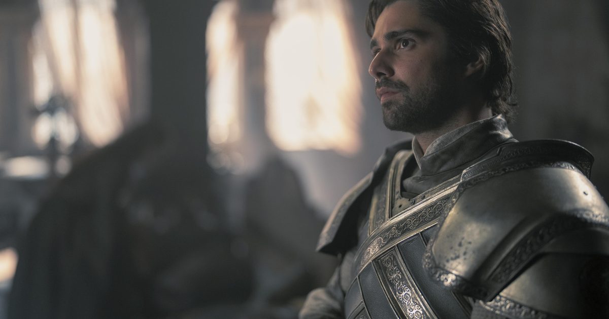Fabien Frankel as Ser Criston Cole in armour for House of the Dragon season 2