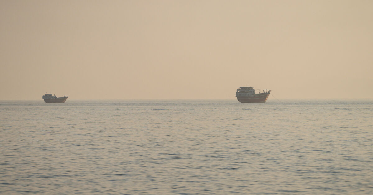 Vessels at the Strait of Hormuz, as seen from Musandam, Oman, July 28, 2026. REUTERS/Stringer