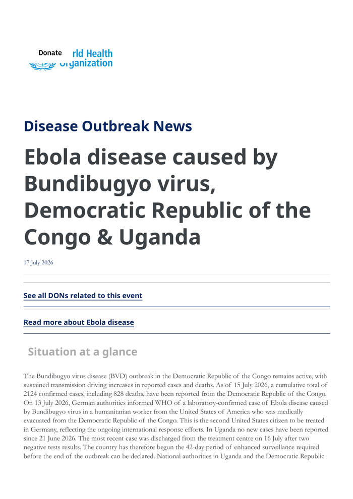 OCHA Identifies Ebola Risk at Ituri Displacement Sites