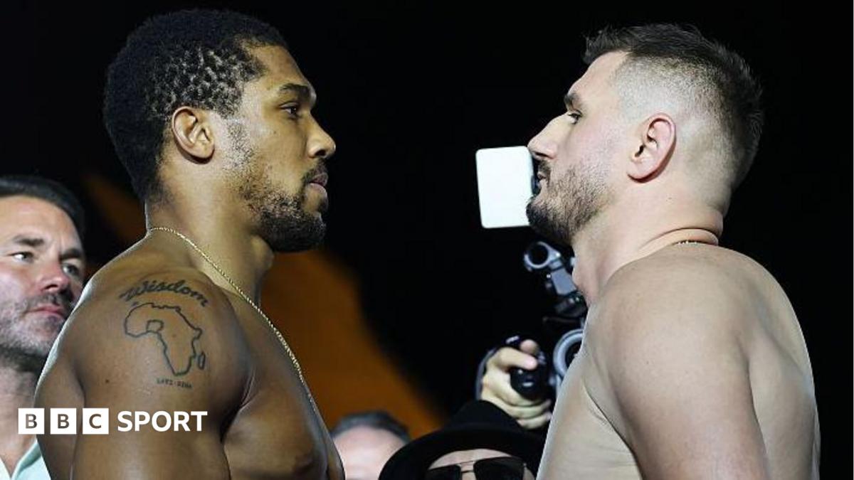 Anthony Joshua and Kristian Prenga face off
