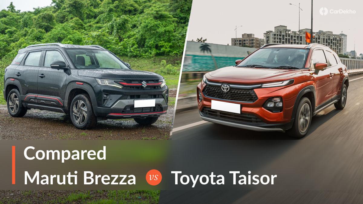 Maruti Brezza Facelift vs Toyota Taisor: Compact SUV Comparison