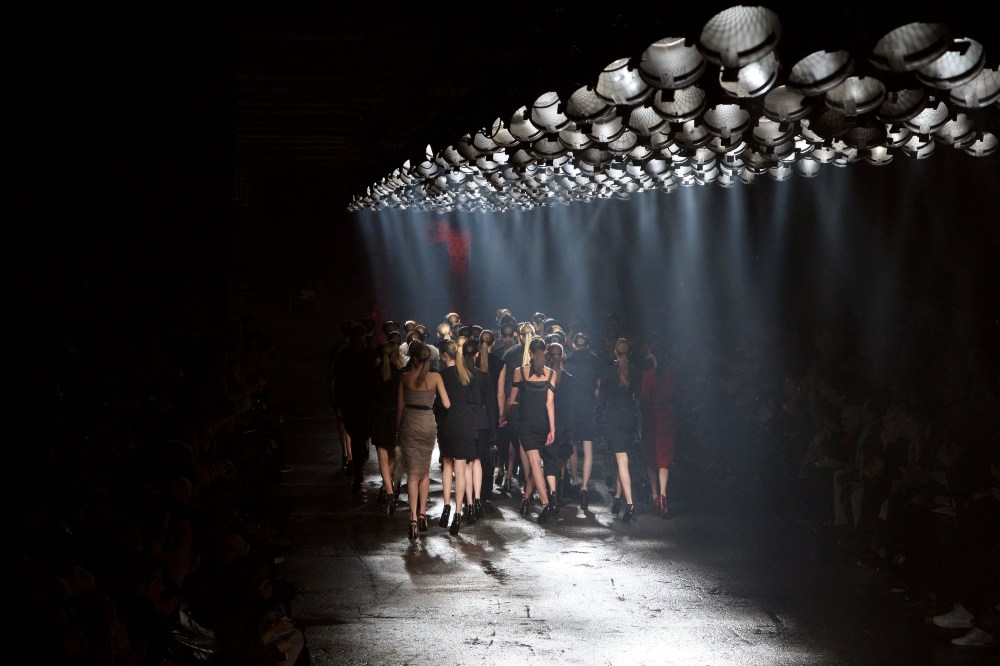 Models leave the catwalk after Alber Elbaz for Lanvin autumn/winter 2009 ready-to-wear collection show in Paris, on March 6