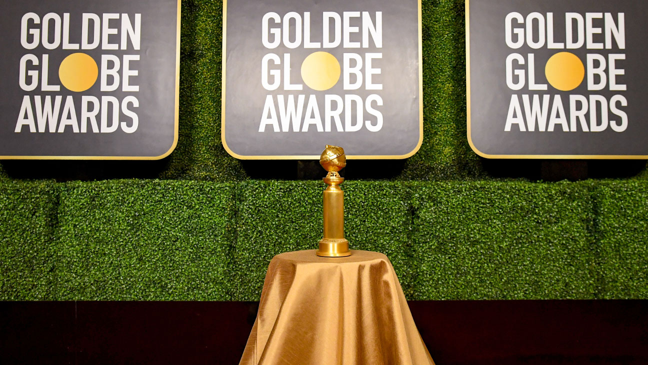 A view of the Golden Globe Trophy on display