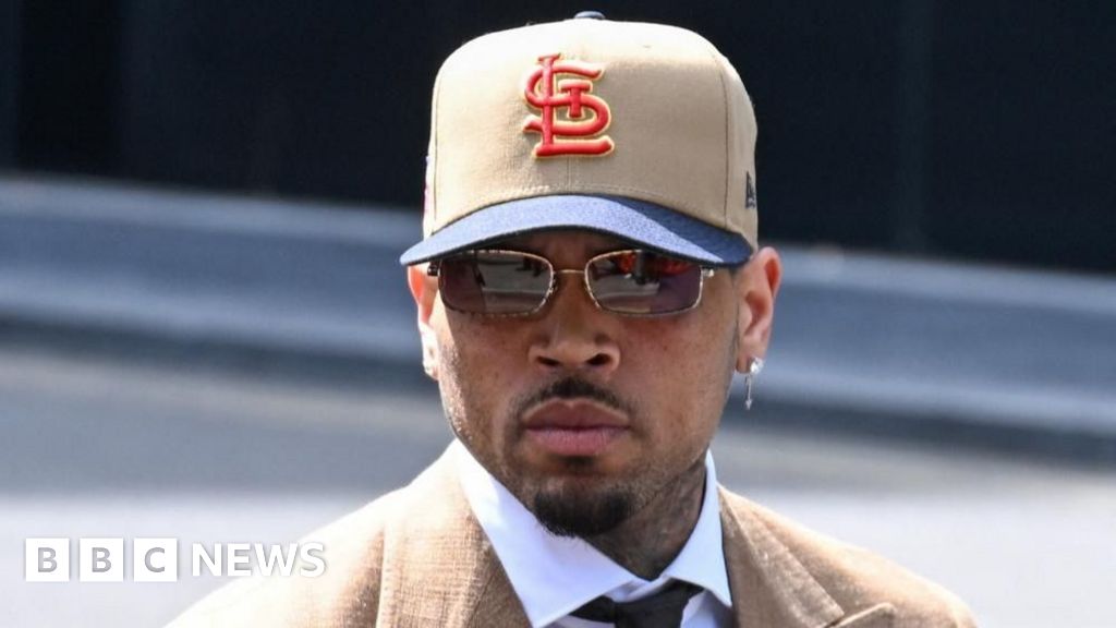Chris Brown outside court