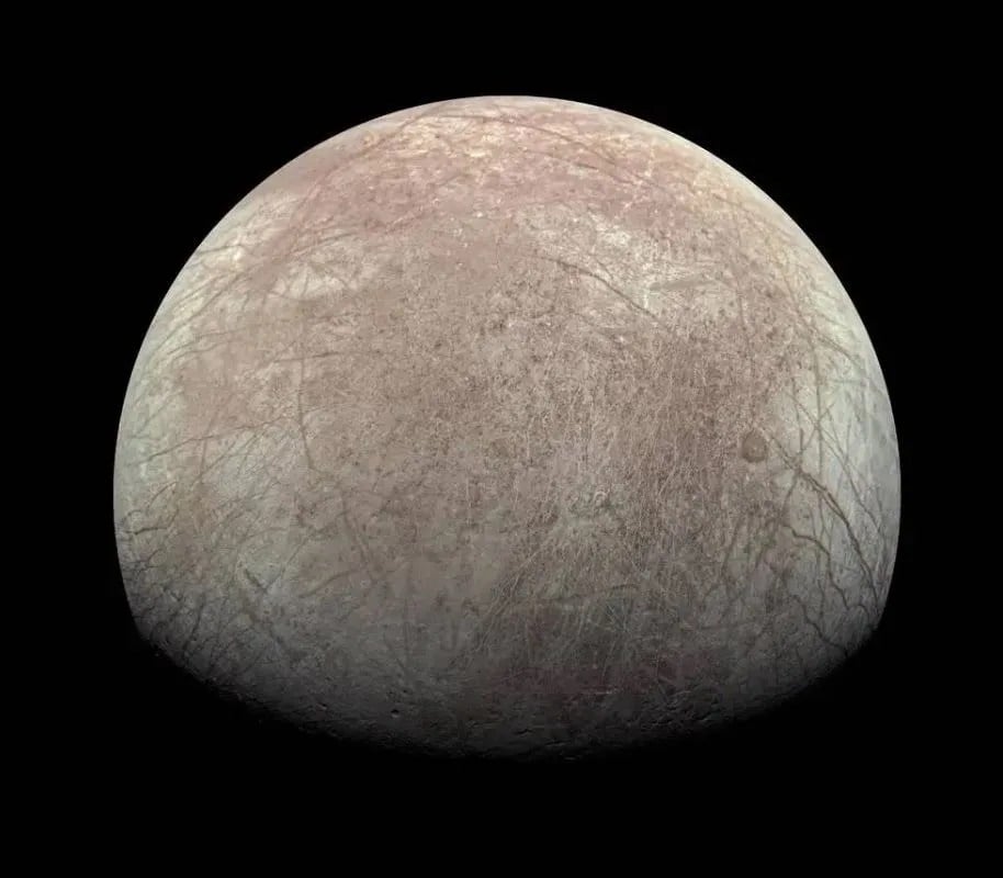 Jupiter's moon Europa seen by NASA's Juno spacecraft