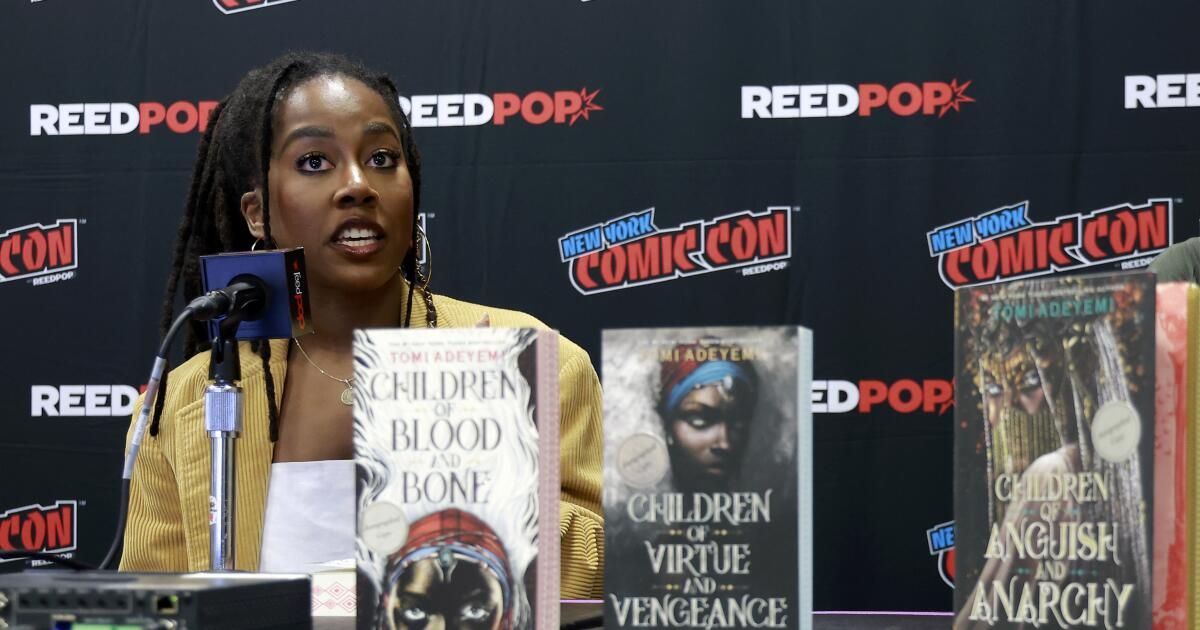 NEW YORK, NEW YORK - OCTOBER 19: Tomi Adeyemi speaks at Spotlight on Tomi Adeyemi during New York Comic Con 2024 at The