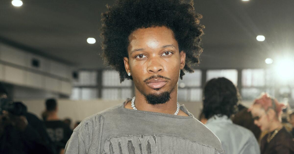 David Anthony Burke, aka D4VD attends the Ottolinger Womenswear Fall/Winter 2025-2026 show as part of Paris Fashion Week at