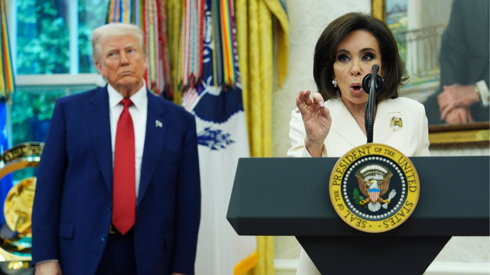 Jeanine Pirro Meets Donald Trump After Dropping Reflecting Pool Charges