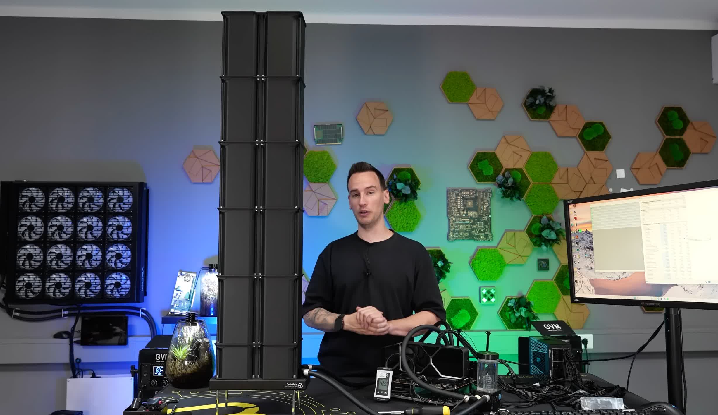 der8auer Lowers Ryzen 7 9800X3D Temps With 110cm 3D-Printed Chimney